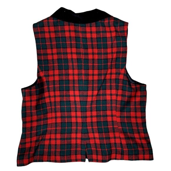 Norton McNaughton Womens Plaid Wool Vest Size 14 - Picture 2 of 4